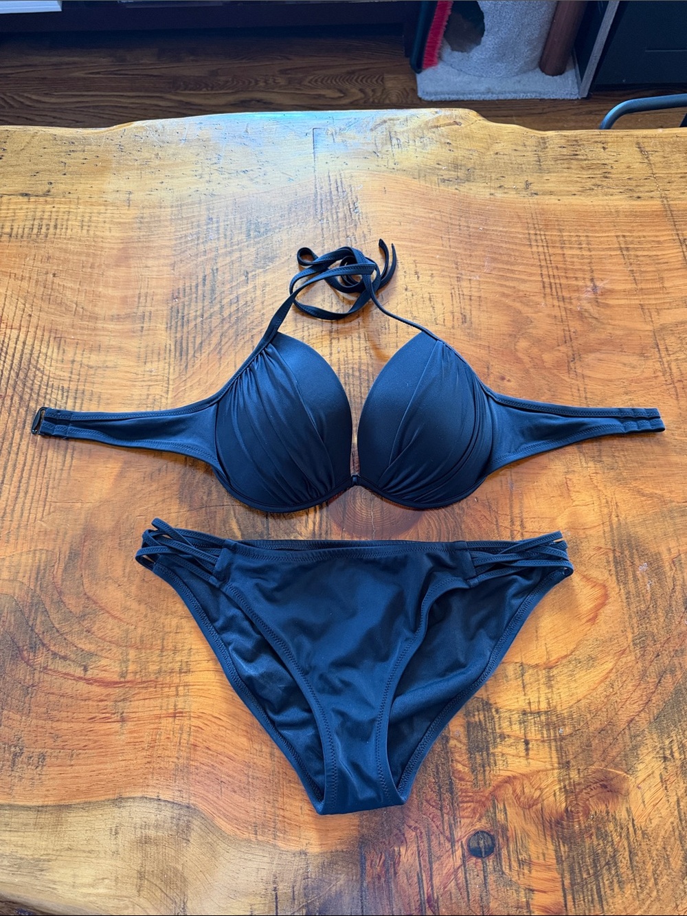 Target Black Halter Push-Up Bikini Set